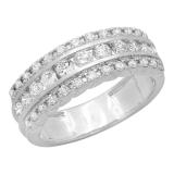 0.85 Carat (ctw) 14k White Gold Round Diamond Ladies Bridal Engagement Wedding Anniversary Ring