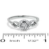 0.33 Carat (ctw) 10k White Gold Round Diamond Ladies Bridal Engagement Ring 1/3 CT