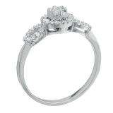 0.33 Carat (ctw) 10k White Gold Round Diamond Ladies Bridal Engagement Ring 1/3 CT