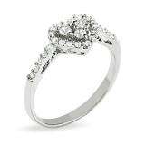 0.40 Carat (ctw) 14k White Gold Round Diamond Ladies Bridal Engagement Ring