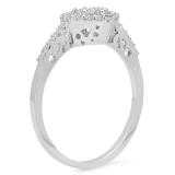 0.40 Carat (ctw) 14k White Gold Round Diamond Ladies Bridal Engagement Ring