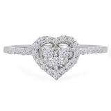 0.40 Carat (ctw) 14k White Gold Round Diamond Ladies Bridal Engagement Ring
