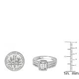 0.75 Carat (ctw) 14k White Gold Brilliant Round & Princess Cut Diamond Ladies Engagement Bridal Ring