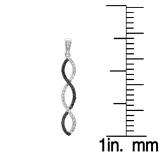 0.65 Carat (ctw) 10k White Gold Black & White Round Diamond Ladies Dangles Earrings