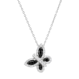 0.40 Carat (ctw) 10k White Gold Round Diamond Ladies Butterfly Pendant