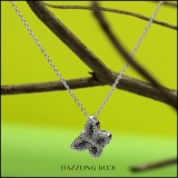 0.40 Carat (ctw) 10k White Gold Round Diamond Ladies Butterfly Pendant