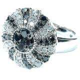 1.25 Carat (ctw) 14k White Gold Black & White Round Diamond Ladies Cocktail Right Hand