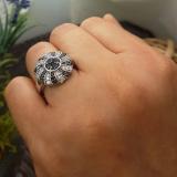1.25 Carat (ctw) 14k White Gold Black & White Round Diamond Ladies Cocktail Right Hand