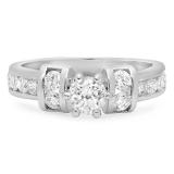 0.50 Carat (ctw) 14k White Gold Round Diamond Ladies Engagement Bridal CUSTOM BAND