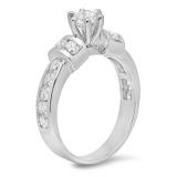 0.50 Carat (ctw) 14k White Gold Round Diamond Ladies Engagement Bridal CUSTOM BAND
