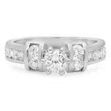1.50 Carat (ctw) 14k White Gold Round Diamond Ladies Engagement Bridal Ring