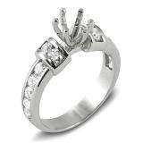 1.00 Carat (ctw) 14k White Gold Round Diamond Ladies Bridal Semi Mount Engagement Ring (No Center Stone)