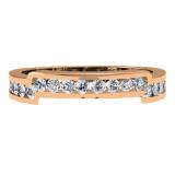 0.55 Carat (ctw) 10K Rose Gold Round Diamond Ladies Anniversary Wedding Band Enhancer Guard Ring 1/2 CT