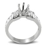 1.00 Carat (ctw) 14k White Gold Round Diamond Ladies Bridal Semi Mount Engagement Ring (No Center Stone)