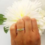 3 stone lab created gemstone ring - KS574