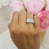 1.25 Carat (Ctw) 14k Whilte Gold Invisible Set Princess Diamond Bridal Engagement Semi Mount Ring (No Center Stone)