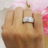 1.25 Carat (Ctw) 14k Whilte Gold Invisible Set Princess Diamond Bridal Engagement Semi Mount Ring (No Center Stone)
