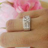 1.25 Carat (Ctw) 14k Whilte Gold Invisible Set Princess Diamond Bridal Engagement Semi Mount Ring (No Center Stone)