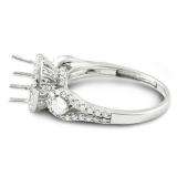 0.80 Carat (ctw) 18K White Gold Round Diamond Semi Mount Round Diamond For Center Engagement Ring (No Center Stone)