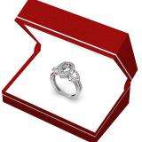 1.00 Carat (ctw) 14K White Gold Round & Pear Diamond Semi Mount Pear Diamond For Center Engagement Bridal Ring (No Center Stone)