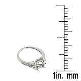 0.60 Carat (ctw) 18K White Gold Round & Pear Diamond Semi Mount Princess Diamond for Center Engagement Ring (No Center Stone)