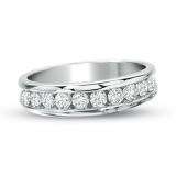 1.00 Carat (ctw) 14k White Gold Round Diamond Ladies Anniversary Wedding Ring Stackable Band 1CT