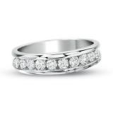 0.50 Carat (ctw) 14k White Gold Round Diamond Ladies Anniversary Wedding Ring Stackable Band 1/2 CT