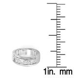 0.90 Carat (ctw) 14k White Gold Princess Diamond Mens Wedding Anniversary Band Ring