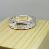0.90 Carat (ctw) 14k White Gold Princess Diamond Mens Wedding Anniversary Band Ring