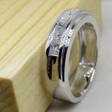 0.90 Carat (ctw) 14k White Gold Princess Diamond Mens Wedding Anniversary Band Ring
