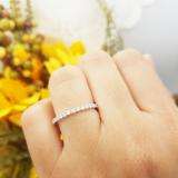 0.60 Carat (ctw) 14k White Gold Round Diamond Ladies Eternity Anniversary Stackable Ring Wedding Band