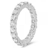 2.50 Carat (ctw) 14k White Gold Round Diamond Ladies Eternity Anniversary Stackable Ring Wedding Band