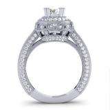 1.15 Carat (Ctw) 14k White Gold Brilliant Round & Baguette Cut Diamond Vintage Antique Look Semi Mount Ladies Engagement Bridal Ring (No Center Stone)