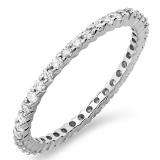 0.55 Carat (ctw) 14k White Gold Round Diamond Ladies Eternity Anniversary Stackable Ring Wedding Band