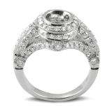 1.00 Carat (ctw) 14k White Gold Round Diamond Ladies Bridal Semi Mount Engagement Ring (No Center Stone) 1 CT