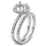 0.75 Carat (ctw) 14k White Gold Round Diamond Ladies Bridal Semi Mount Ring (No Center Stone)