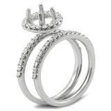0.75 Carat (ctw) 14k White Gold Round Diamond Ladies Bridal Semi Mount Ring (No Center Stone)