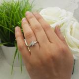 0.20 Carat (ctw) 14k White Gold Star Noble Cut Diamond Ladies Bridal Engagement Ring