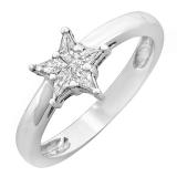 0.30 Carat (ctw) 14k White Gold Star Noble Cut Diamond Ladies Bridal Engagement Ring