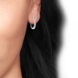 1.30 Carat (ctw) 14k White Gold Round Diamond Hoop Earrings