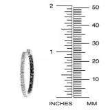 1.30 Carat (ctw) 14k White Gold Round Diamond Hoop Earrings