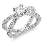 0.35 Carat (ctw) 18K White Gold Brilliant Round Cut Diamond Split Shank Semi Mount Ladies Engagement Bridal Ring (No Center Stone)