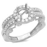 0.72 Carat (ctw) 14k White Gold Round Diamond Ladies Bridal Semi Mount Engagement Ring (No Center Stone)