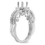0.72 Carat (ctw) 14k White Gold Round Diamond Ladies Bridal Semi Mount Engagement Ring (No Center Stone)