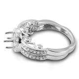 0.72 Carat (ctw) 14k White Gold Round Diamond Ladies Bridal Semi Mount Engagement Ring (No Center Stone)