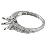 0.55 Carat (ctw) 14k White Gold Round Diamond Ladies Bridal Semi Mount Ring (No Center Stone)