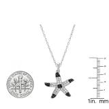 0.50 Carat (ctw) 10k White Gold Round Diamond Ladies Starfish Pendant 1/2 CT