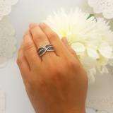 1.15 Carat (ctw) 10k White Gold Black & White Round Diamond Ladies Cocktail Right Hand Ring