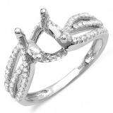 0.75 Carat (ctw) 14k White Gold Round Diamond Ladies Bridal Semi Mount Engagement Ring 3/4 CT (No Center Stone)