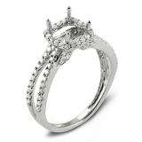 0.70 Carat (ctw) 14k White Gold Princess and Round Diamond Ladies Bridal Semi Mount Engagement Ring (No Center Stone)